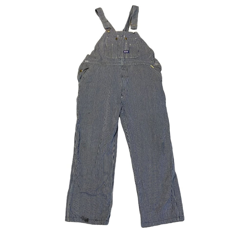 Mens BIG SMITH Striped Work‎ Railroad Conductor Bib Overalls  Sz 44 x 32